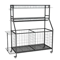 Social Hike Sports Equipment Storage Organiser and Side Rack Garage Trolley