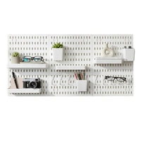 Kitchee Pegboard Wall Organiser Storage Kit 18 Hook and Basket Accessories White