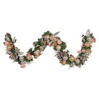 Christabelle Premium 1.8m Christmas Garland Jewelled Baubles & Berries Tree Decoration Ornament Pink Silver Gold