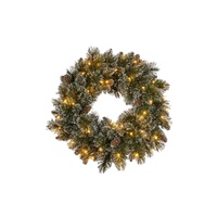 Christabelle 61cm Christmas Wreath Cashmere Pine with LED Lights Front Door Decoration Ornament