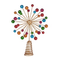 Christabelle Christmas Tree Topper Glittery Baubles Gold Decoration Ornaments