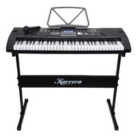 Karrera 61 Keys Electronic Keyboard Piano with Stand - Black