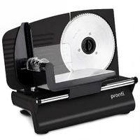 Pronti Electric Deli and Food Slicer with Adjustable Thickness - Black