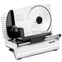 Pronti Electric Deli and Food Slicer with Adjustable Thickness - White