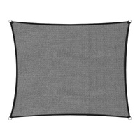 Wallaroo 280gsm Outdoor Square Sun Shade Sail Canopy Grey - 5m X 5m