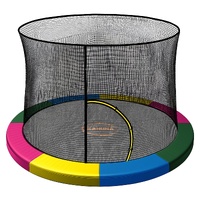 Kahuna 8ft Trampoline Pad and Net - Rainbow