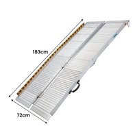 Kartrite 6ft Aluminium Foldable Wheelchair Ramp Non-Slip R02 Silver