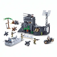 Sluban B0861 Model Kit WWII Atlantic Wall Coastal Bunker Defense Normandy DDay Military Base Outpost Army DIY Set Toy