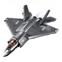 Sluban B1186 Model Kit 1:44 J35 Carrier Fighter Chinese Stealth Jet Plane PLAAF Building Blocks DIY Set Toy