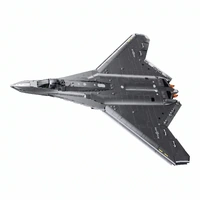 Sluban B1587 Model Kit 1:44 J50 Stealth Fighter Jet Plane - Military Air Force Building Blocks DIY Set Toy
