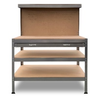 Kartrite 3-layered Work Bench Garage Storage Table Tool Shop Shelf Silver