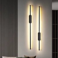 BAMDECOR Modern Minimalist Wall Light Long Tube LED Black Bedside Sconces Wall Lights with with Acrylic Shade, Wall Mounted Deco Lamp for Living Room 