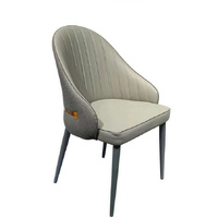 VELLUTO Dining Chairs Set Armchairs Mid Century Modern Kitchen Dining Room Chairs Faux Leather Accent Chairs Metal Vanity Lounge Chair with Back for L
