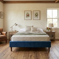 Velvet Blue Bed Frame – Single