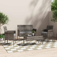 4 Seater Wicker Outdoor Lounge Set – Mixed Grey