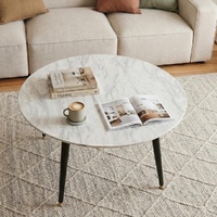 Minimalist Marble Effect Round Coffee Table