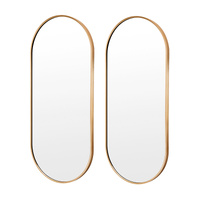Wall Mirror Oval Aluminum Frame Bathroom 45x100cm GOLD