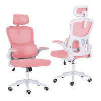Work Office Chair - Lumber Support, Flip-up Armrest, Adjustable Headrest SITIO - Pink