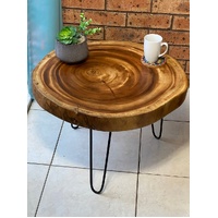 Round Raintree Wood Live Edge Coffee Table