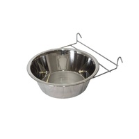 YES4PETS 2 x Stainless Steel Pet Rabbit Bird Dog Cat Water Food Bowl Feeder Chicken Poultry Coop Cup 2.8L