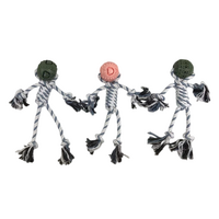 YES4PETS 3 x Pet Puppy Dog Toy Play Toy Rubber Ball Knotted Rope Toy