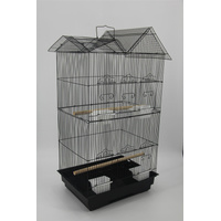 YES4PETS Medium Size Bird Cage Parrot Budgie Aviary with Perch - Black