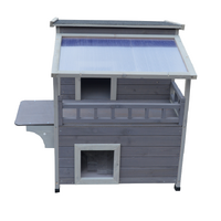 YES4PETS Rabbit Hutch Cat House Outdoor Wooden Shelter Condo Small Dog Enclosure