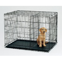 YES4PETS 42' Collapsible Metal Dog Puppy Crate Cat Rabbit Cage With Divider