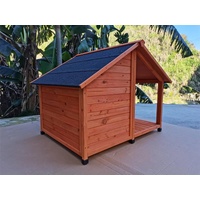 YES4PETS L Timber Pet Dog Kennel House Puppy Wooden Timber Cabin 130x105x100cm Brown