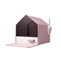YES4PETS L Portable Hooded Cat Toilet Litter Box Tray House with Drawer and Scoop-Pink