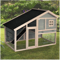 YES4PETS Grey Chicken Coop Rabbit Hutch Ferret Cage Hen Chook House