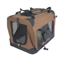 YES4PETS Medium Portable Foldable Dog Cat Puppy Soft Crate-Brown