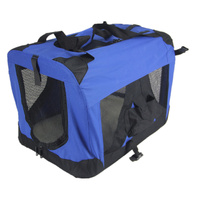 YES4PETS XL Portable Foldable Pet Dog Puppy Cat Soft Crate Cage-Blue