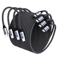 BENFEI 000382GY-4P USB C Fast Charging 60W Cable, 4-Pack(3.3ft/1M x 2 + /6.6ft/2M x 2) Nylon Braided Cable for I-phone 15/16/17 and Samsung / Google p