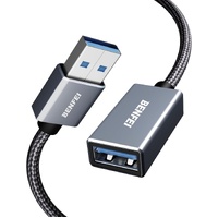 BENFEI 393GY-2M USB3.0 Male to Female Extension cable Nylon Braided 2M