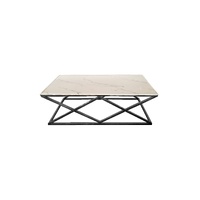 Alsea Coffee Table Black Base - White Marble