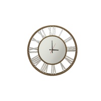 Decorative Beaded Mirrored Clock- Gold Beaded 75cm