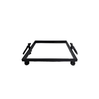 Eliza Mirror Tray with Handles - Square - Black