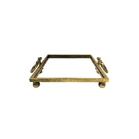 Eliza Mirror Tray with Handles - Square - Gold