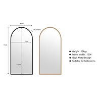 Metal Arch Mirror 80cm x 170cm - Black