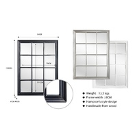 Window Style Mirror - Black Rectangle 95cm x 130cm