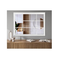 Window Style Mirror - White Rectangle 95cm x 130cm