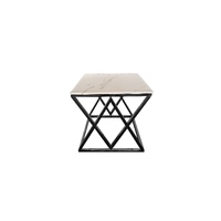 Alsea Side Table Black Base - White Marble