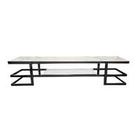 Alexa  Black TV Unit - Clear Glass