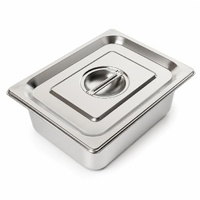 Commercial Stainless Steel GN 1/2 100mm Deep Gastronorm Bain Marie Buffet Steam Table Food Pan with Lid