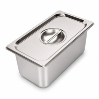 Commercial Stainless Steel GN 1/3 150mm Deep Gastronorm Bain Marie Buffet Steam Table Food Pan with Lid