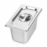 Commercial Stainless Steel GN 1/9 100mm Deep Gastronorm Bain Marie Buffet Steam Table Food Pan with Lid