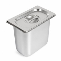Commercial Stainless Steel GN 1/9 150mm Deep Gastronorm Bain Marie Buffet Steam Table Food Pan with Lid