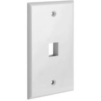 1 Port QuickPort outlet Wall Plate face plate, Single Gang White