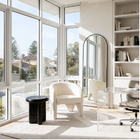 Interior Ave - Nova Sculptural Accent Chair – White Chenille